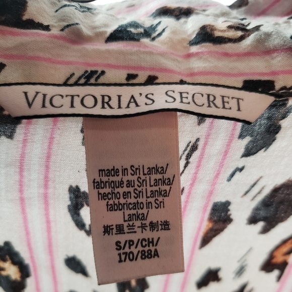 Victoria's Secret Pink Multicolored Leopard Print Sleep Shirt Sz S - Picture 7 of 9
